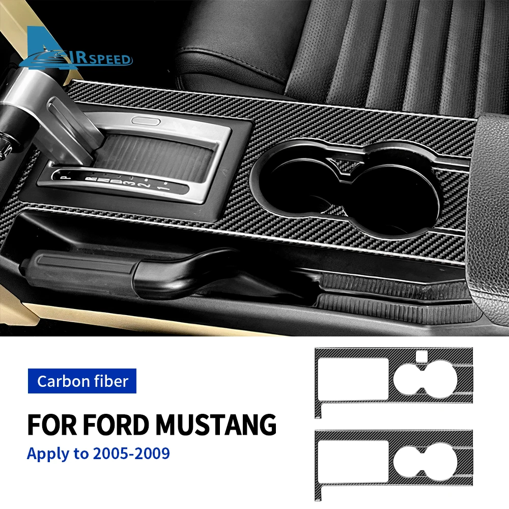 

Real Soft Carbon Fiber Sticker for Ford Mustang 2005 2006 2007 2008 2009 Car Gear Shift Panel Interior Trim Accessories Cover