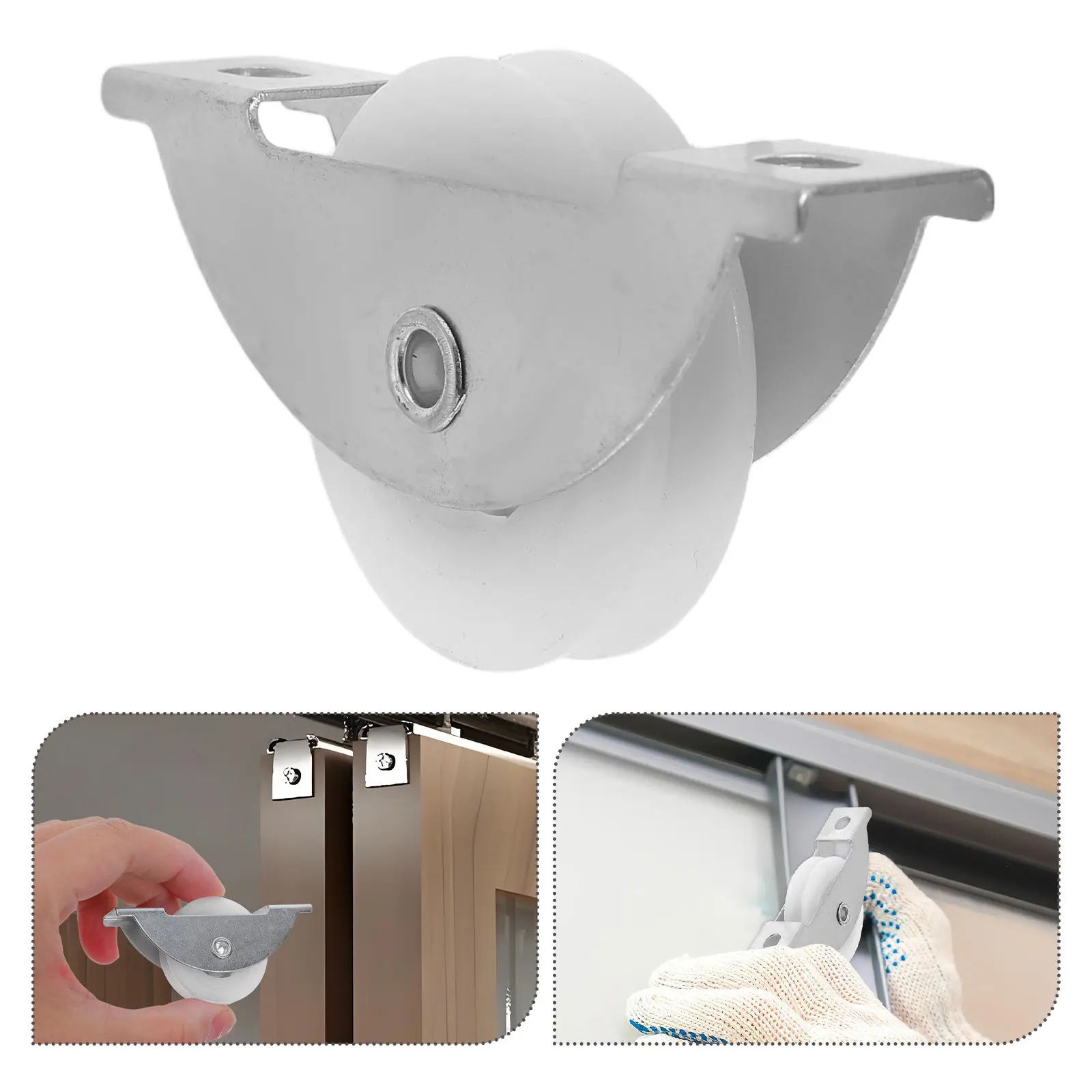 

20 шт. бесшумных U-образных нейлоновых роликов для раздвижных дверей, замена роликов для шкафов, плавное скольжение, комплект роликов для направляющих шкафа