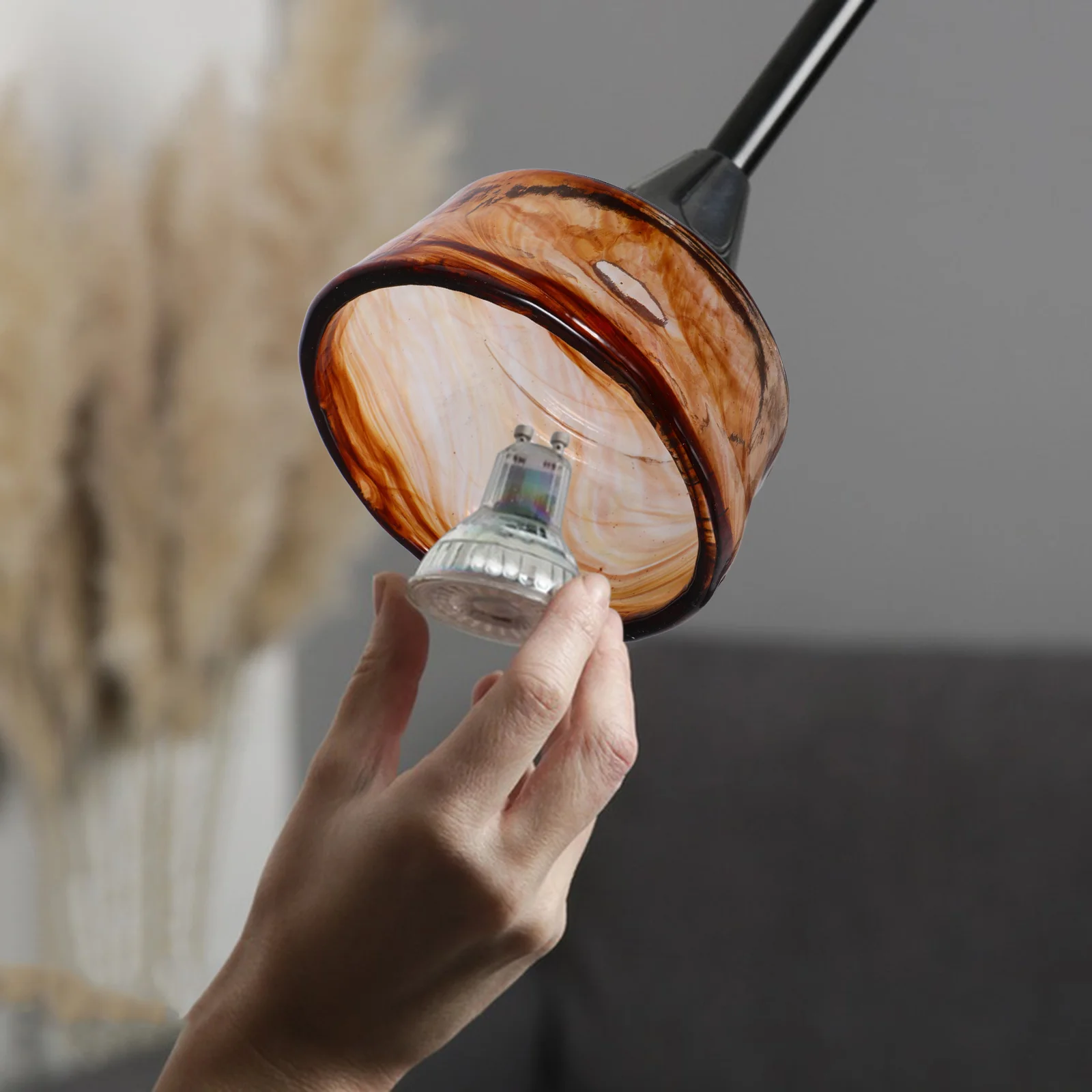 

Glass Pendant Lamp Shade Amber Cylinder Design Bedside Light Glass Lamp Replacement Cover 35mm Hole Diameter