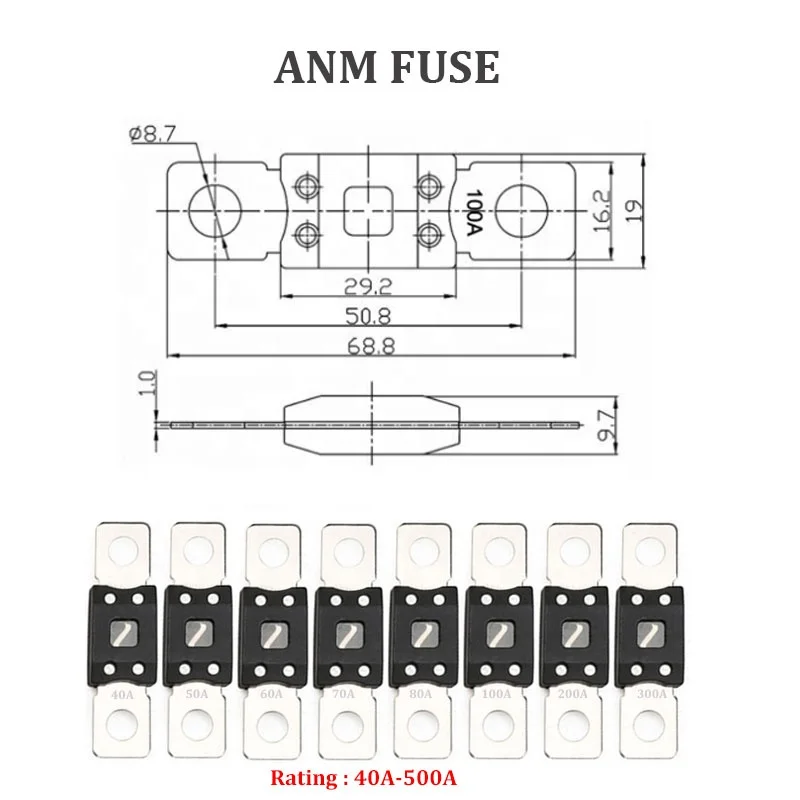 Imagem -06 - Maneiras Anm-c4 Suporte do Fusível Anm Parafuso para Baixo Bloco do Fusível dc 32v 300a ac 220v 300a