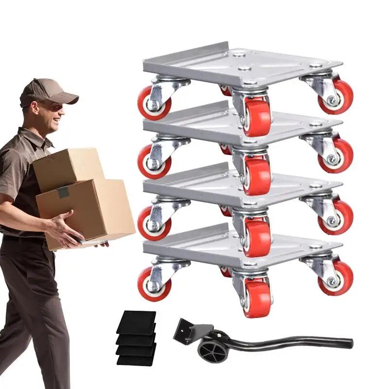 Furniture Moving Wheels 5 Wheel Heavy Duty Furniture Mover With Brake Furniture Transport Rollers Set 4 Pcs With 1 Load Lifter