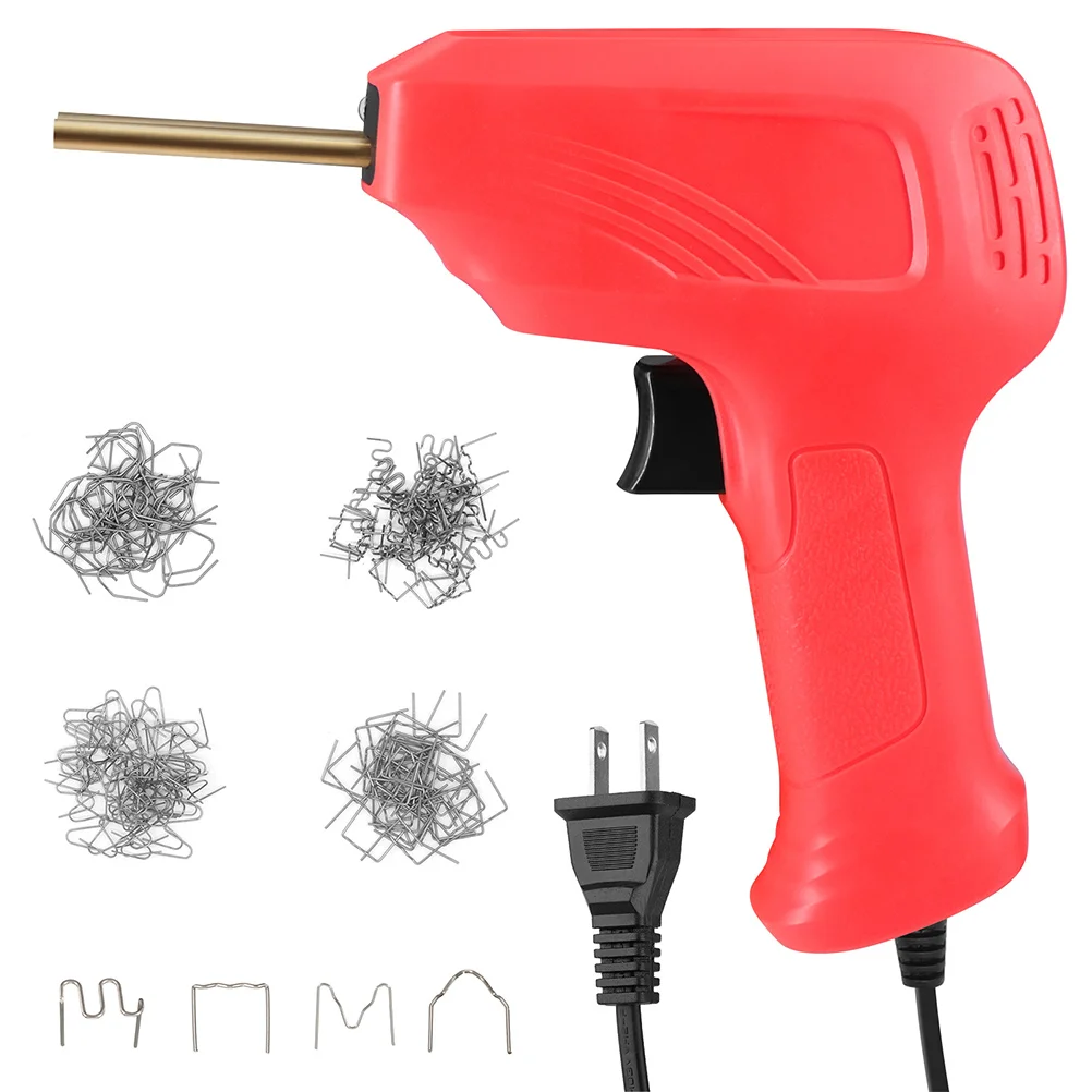 

Plastic Welding Kit 200 Staples Car Bumper Repair Tool 110V Red Soldering Machine Plastic Stud Welder Dashboard Fix Kit