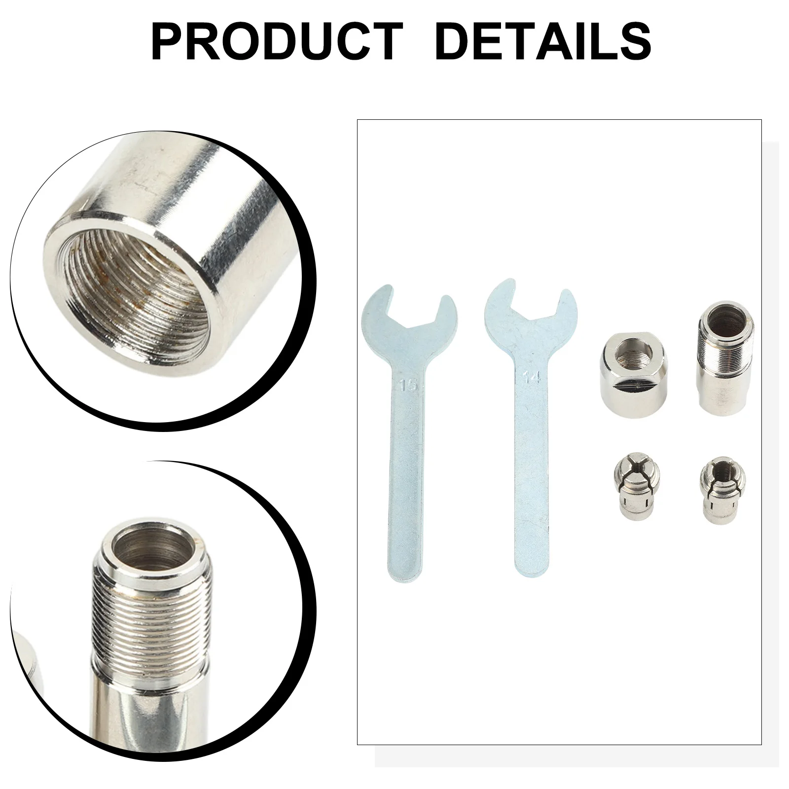 High Carbon Steel Adapter for 100 Type Angle Grinder M10 Thread Conversion to Straight Grinder Chuck for 3mm and 6mm Inner Hole