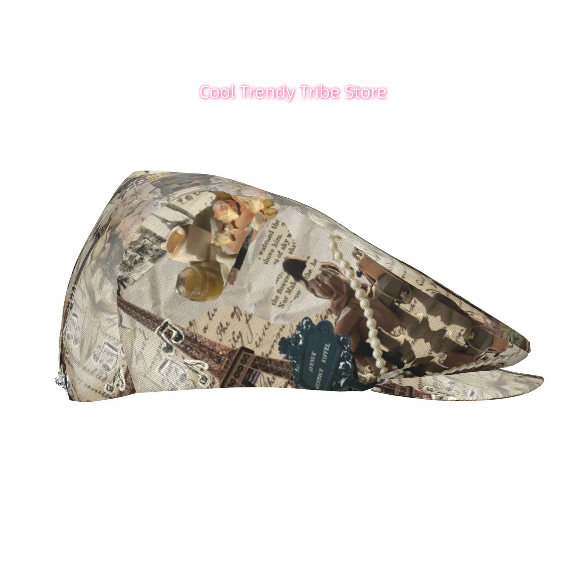 1pc Paris-Themed Eiffel Tower All-Over Print Hat - Lightweight Unisex Cap Suitable for Men & Women, French Beret/Newsboy/Driver/