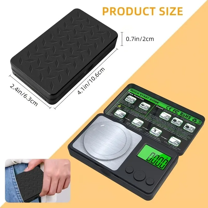 고정밀 0.001g 전자 보석 스테인리스 스틸 저울 측정 핀셋 분말 측정용 무게 보정 2025 신제품