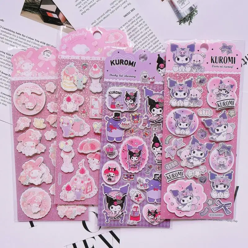 

Kawaii мультфильм Kuromi My Melody 3D многослойная наклейка креативная ручная учетная запись Diy украшение рабочего стола студенческие награды наклейка подарок