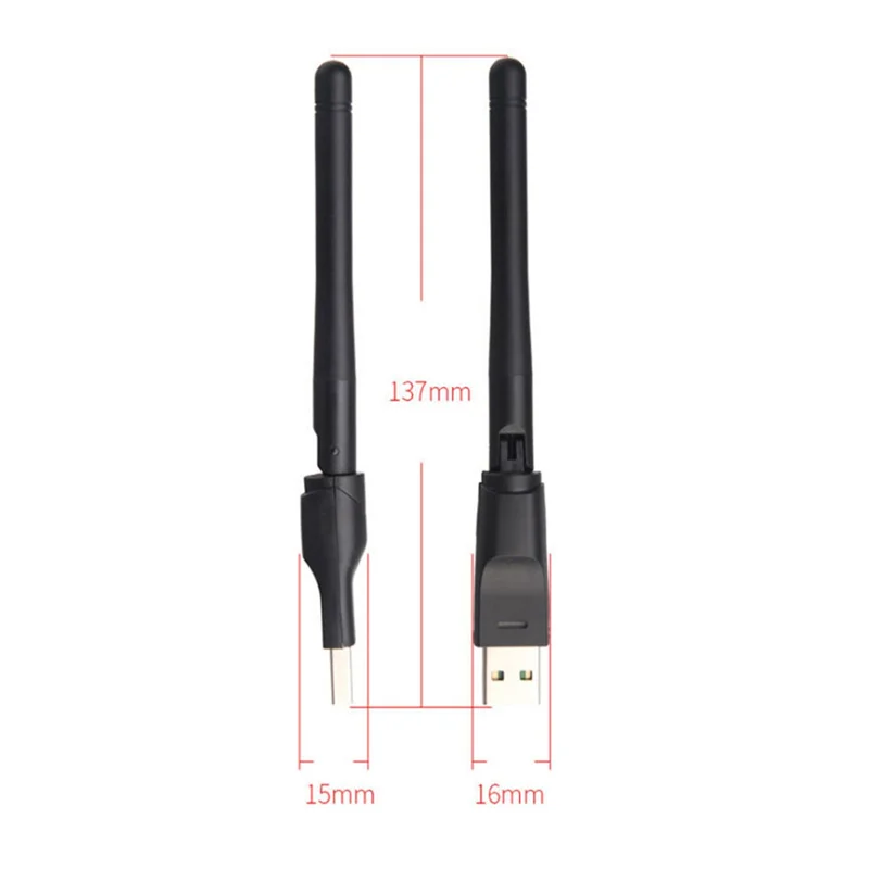 MT7601 Chip 150Mbps USB Wifi Adapter 2.4Ghz Draadloos Netwerk Draaibare USB2.0 Antenne Voor Satellietontvanger & Computers-ABIU