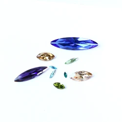 Glass Stone Crystal Rhinestone for Clothes Decoration, Marquise Pointed Back, Navette Gems, K9, Applique