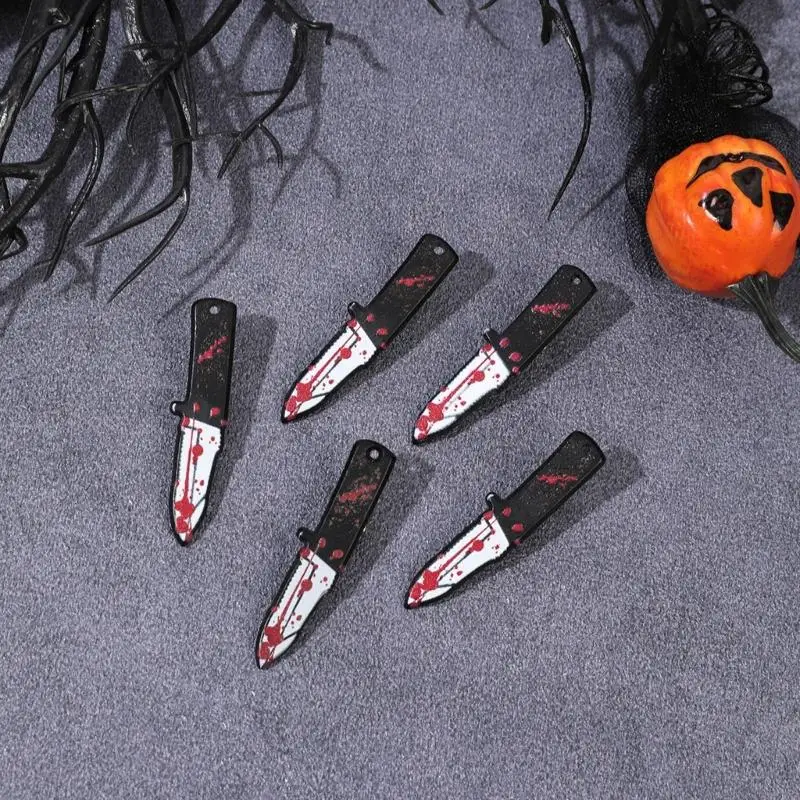 5pcs Halloween Hair Clip Spooky Axes Daggers Daggers Cleaver Design Acrylic Resin Accessories for Cortume Siles Y08E #2