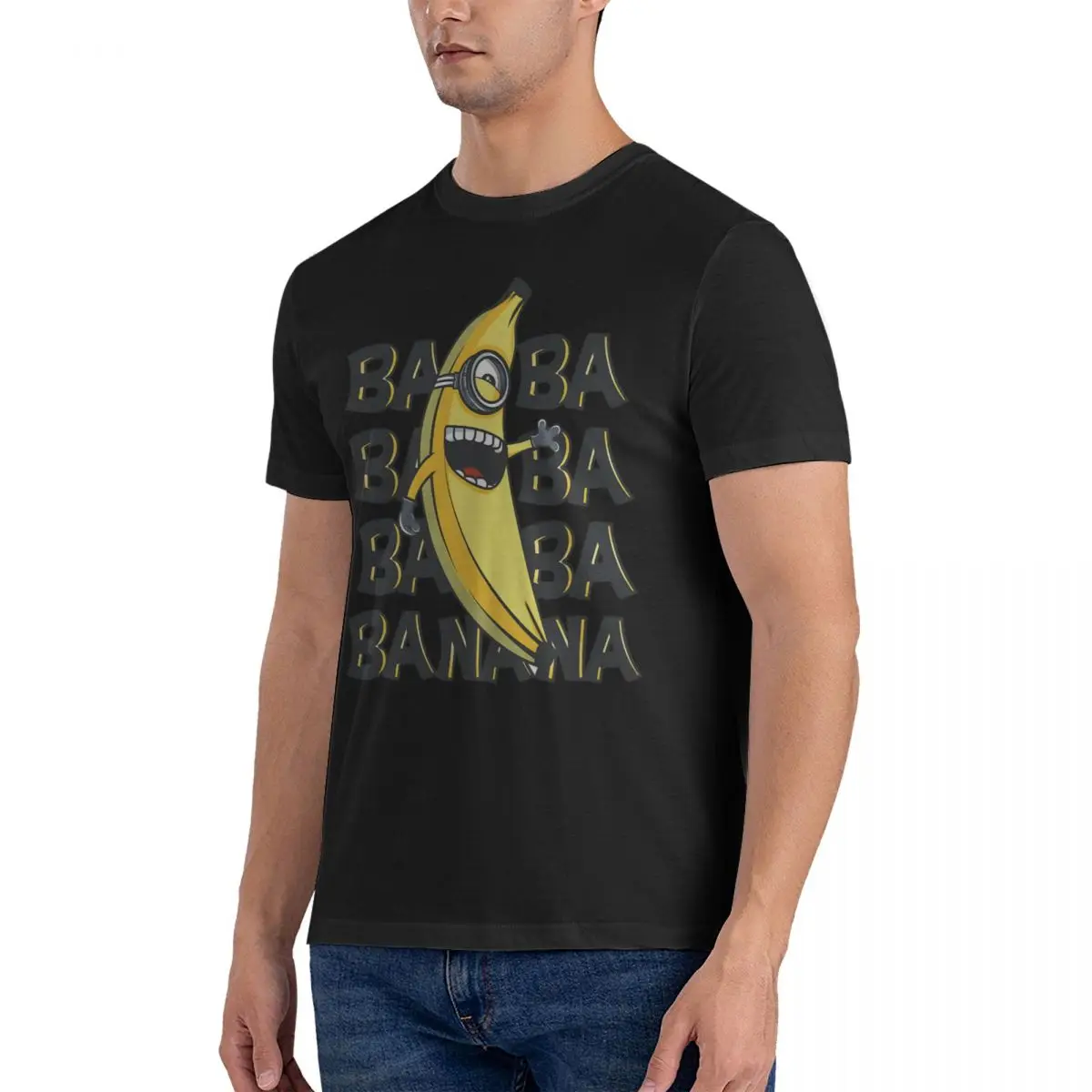 Ba Ba Bananas T Shirts Men 100% Cotton Cool T-Shirts Round Neck Despicable Me Tee Shirt Short Sleeve Clothing Graphic Printed