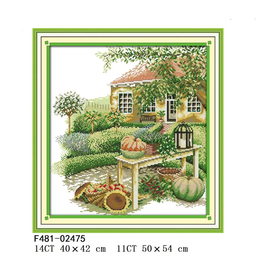 Joy Sunday Little Float The Leisurely Courtyard Green Home The Pool Spring Garden Cross Stitch، F308، F443، F481، F539، F693