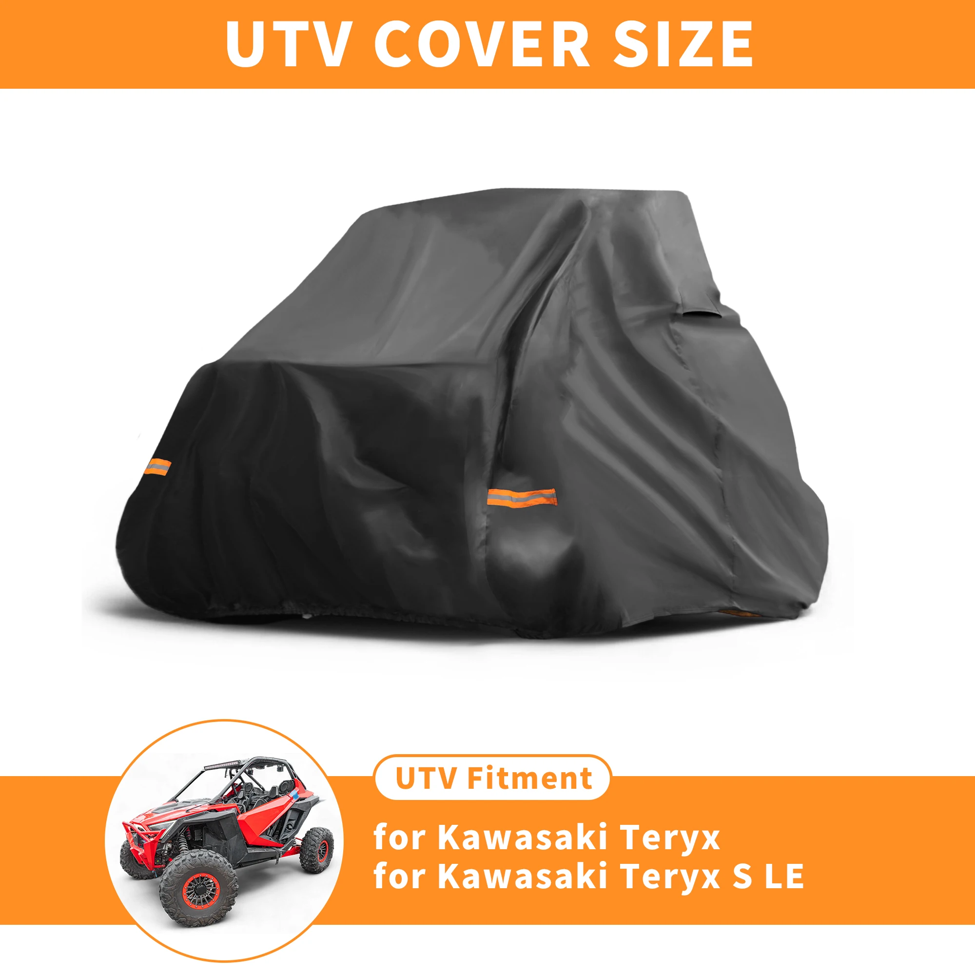 UXCELL Waterproof UTV Cover Side by Side Cover for Kawasaki Teryx S LE 2 Seater Black