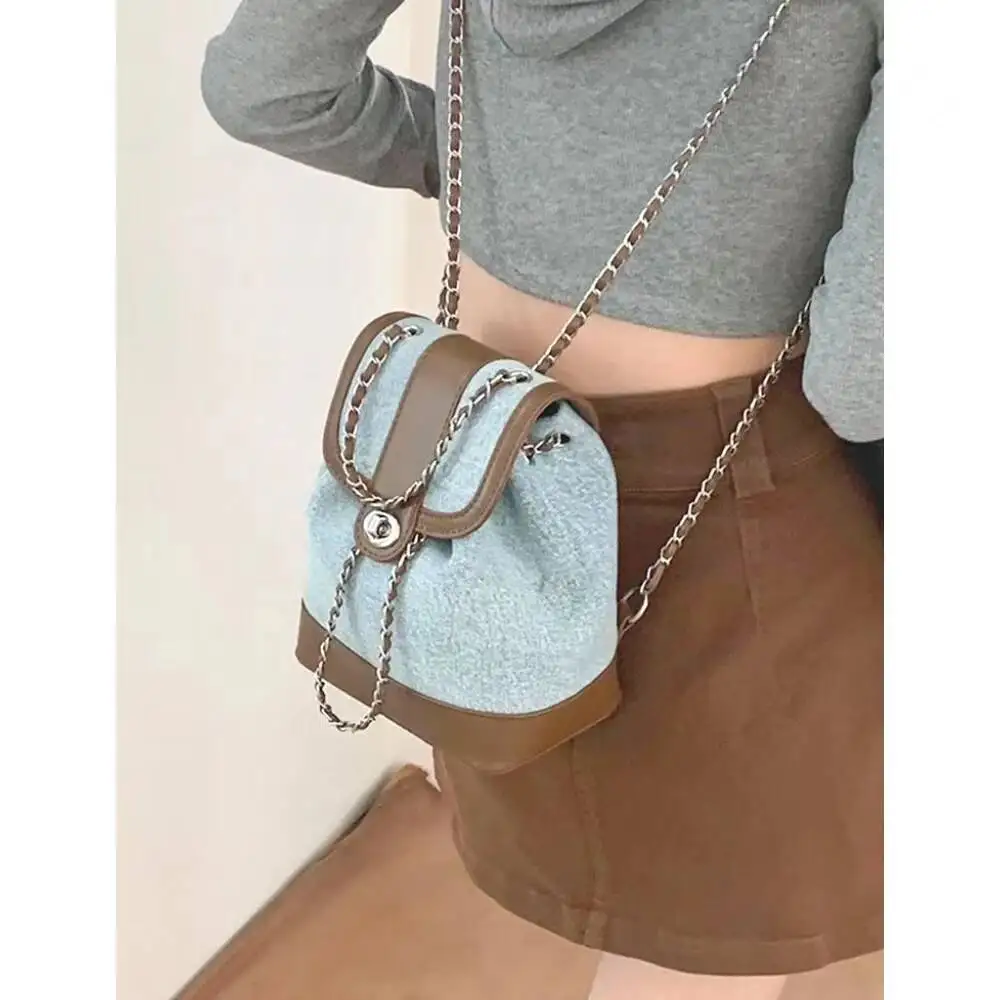 Bloom Haruku Denim Backpacks Women 2023 High Street Patchwork Casual Mini Schoolbag Female Vintage Designer Backpack Y2k