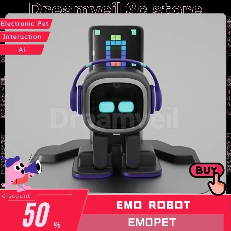 Emo Robot Emopet Intelligent Robots Electronic Pet Ai Children Interaction Accompany Face Recognition For Desktop Robot Custom 