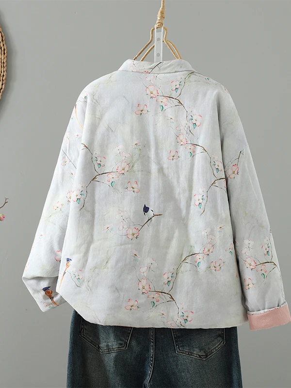 Nuovo cinese Sle Jaet da donna in cotone rosa Bottoni vintage Cappotto invernale bifacciale Cappotto invernale in cotone di piccole dimensioni Autunno Wi...