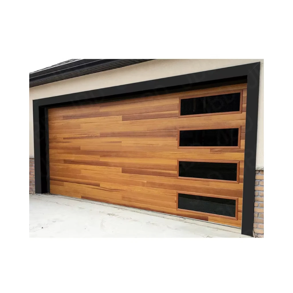 Pintu garasi aluminium tanpa bingkai untuk vila dan kantor dengan insulasi termal kaca cermin tempered kelas komersial