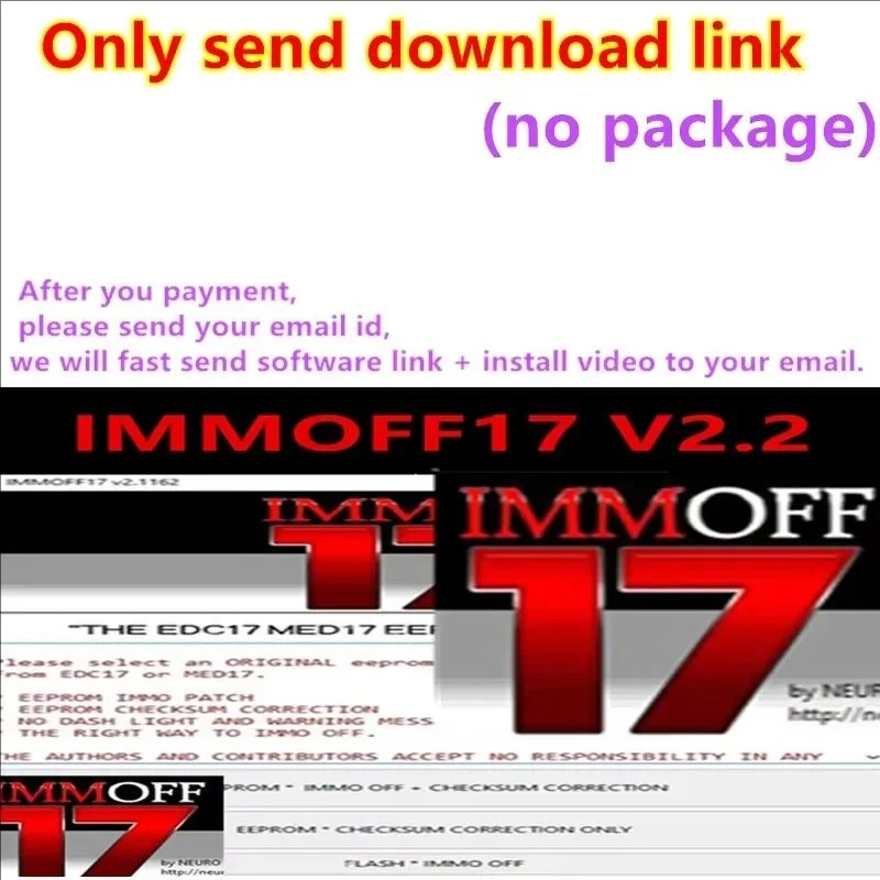 Best Selling Latest IMMOFF17 Software for EDC17 MED17 ECU Immo Off Program EEPROM Immo Patch & Flash Checksum Correction - Image 2