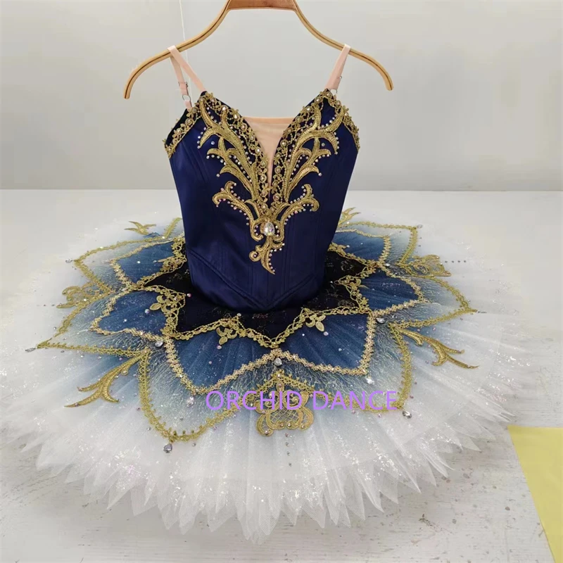 

Professional 12 Layers Custom Size Kids Girls Women Adult Piratas Dancing Costumes Performance Wear Navy Blue Ballet Tutu