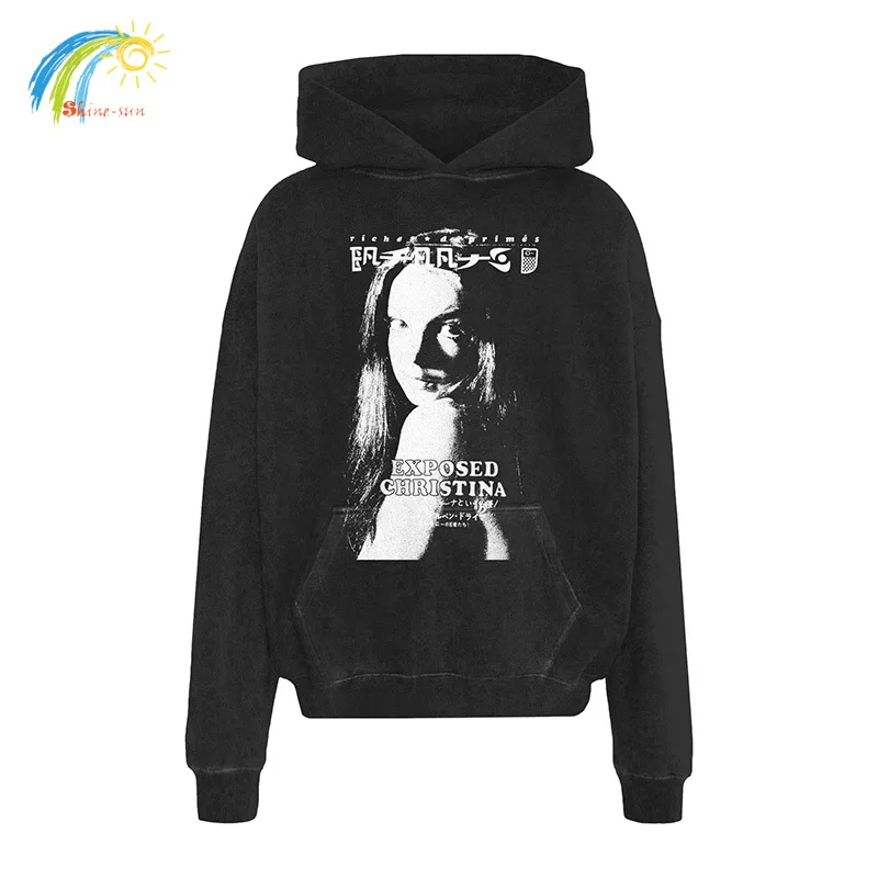 Classic Graphics Print Vintage Washed Black ERD Hoodie Hooded Men Women Best Quality Cotton Enfants Riches Deprimes Pullovers