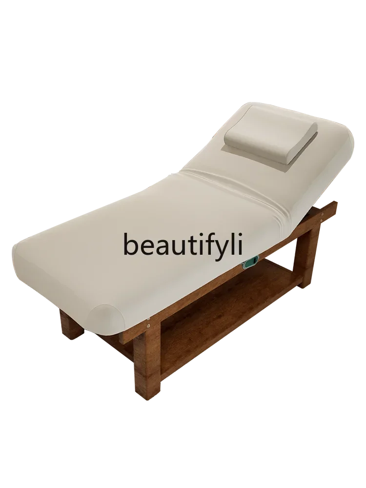 

Electric lifting solid wood beauty bed latex massage massage massage bed whole body spa treatment bed ear picking