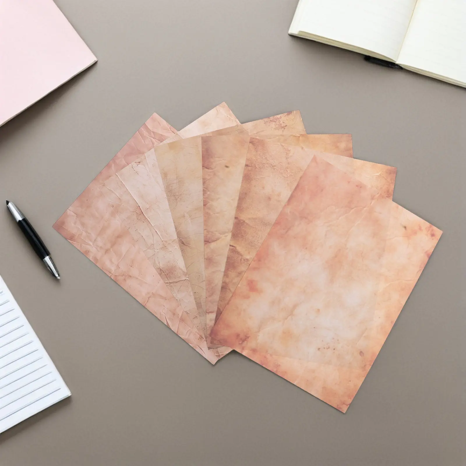 48Pcs Vintage Parchment Letter Paper Double Sided A4 Scrapbooking Cardstock for Journaling Crafting Invitations