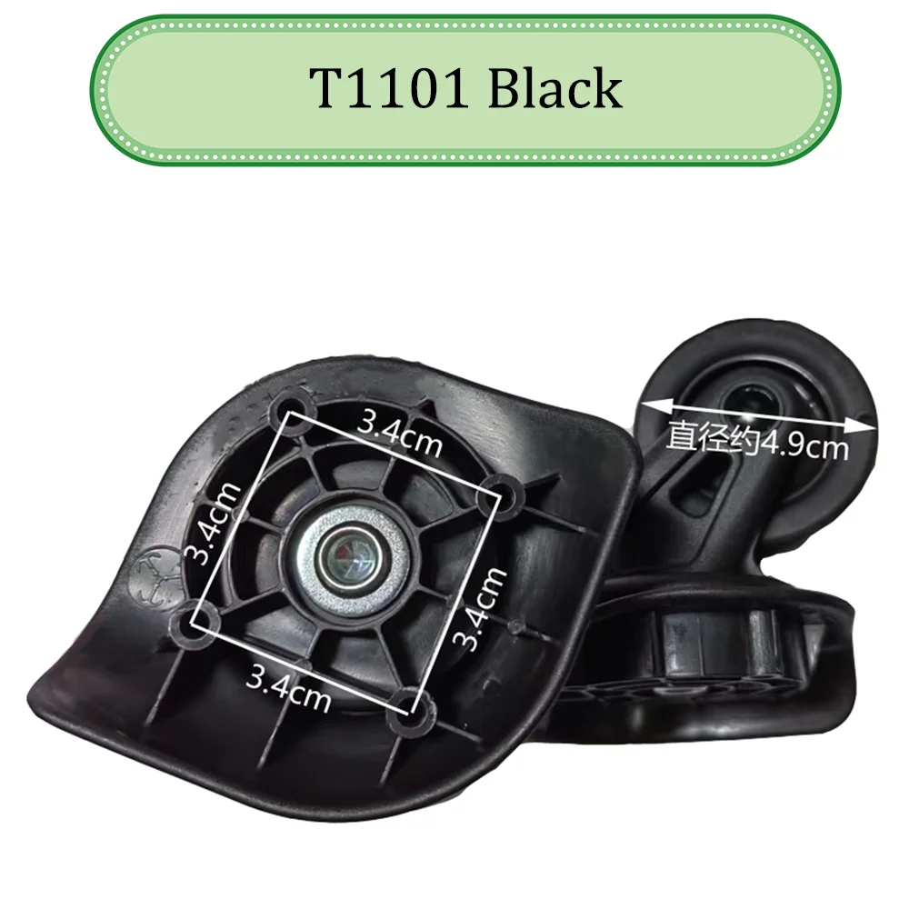 For SJ.TOBOL T1101 Black Universal Wheel Trolley Case Wheel Replacement Luggage Pulley Sliding Casters wear-resistant Repair