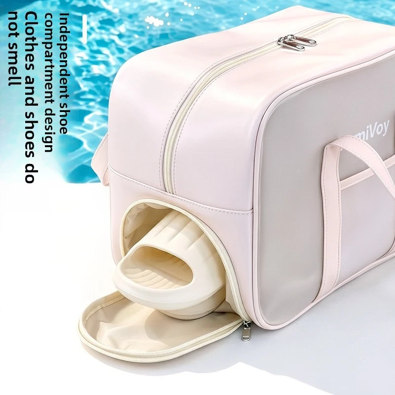 Transparent Visible Swimming Bag for Vacation Travel, Seaside Beach Bag, Large-Capacity Makeup and Toiletry Tote Bag