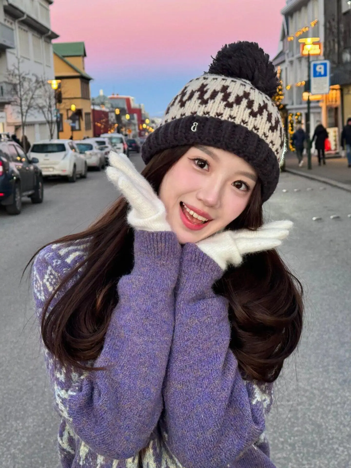 

Скандинавский вязаный свитер с высоким воротником, женский свободный крой, осень-зима, мягкий уютный фиолетовый цвет, мода для поездок на работу