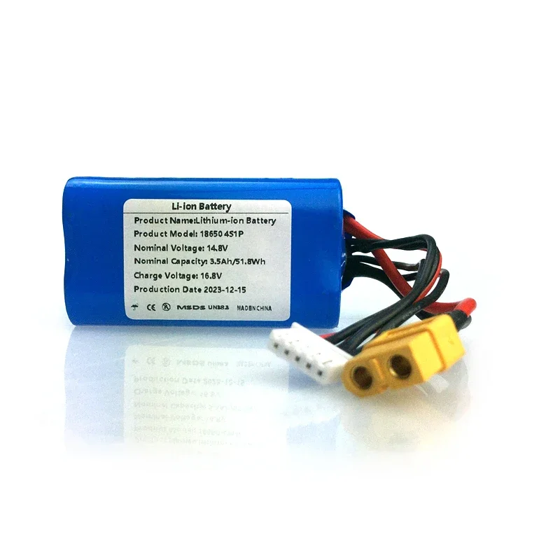 4S1P 14.8V 3500mAh Rechargeable Li-ion Battery 51.8Wh for Various RC Airplane Quadrotor, with Connector XH2.54+XT60