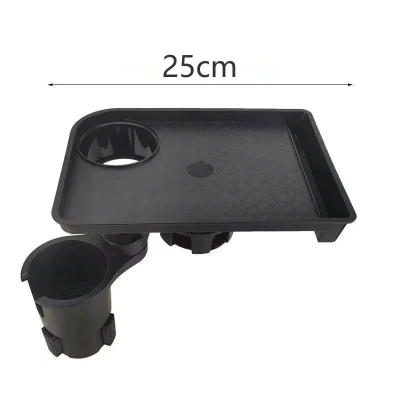 Versatile Car Cup Holder Tray - Fits All Sizes Dual Slot Design with Storage for Drinks & Snacks 360° Rotating Adjustable