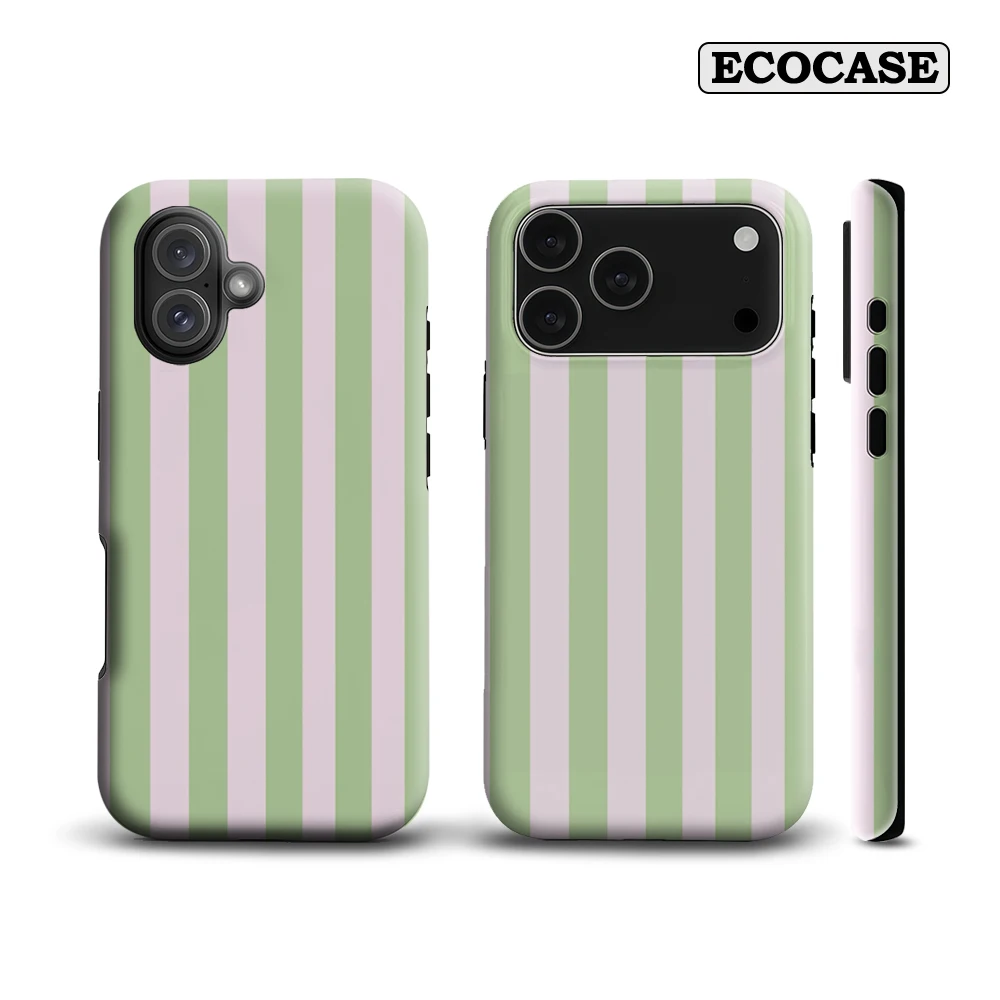 Mint & Blush Stripes IPhone 17 Must-Haves Handyhülle für IPhone 17 16 15 14 13 12 Pro Max Plus Doppelschichtige Rückseite