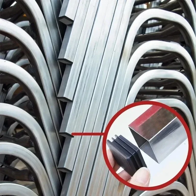 16PCS พลาสติกสีดํา Blanking End CAP เหล็กสแควร์ท่อแทรกปลั๊ก Bung ใส่สําหรับเก้าอี้ขาท่อ Tapon Tubo