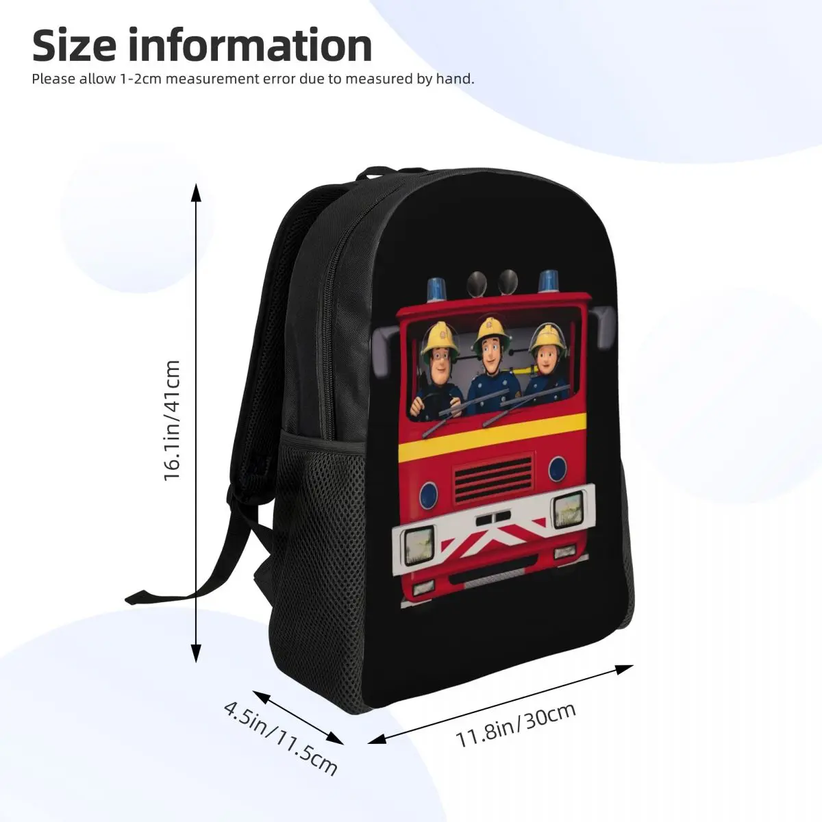 Fireman Sam Laptop Backpack Women Men Fashion Bookbag for School College Students Bag