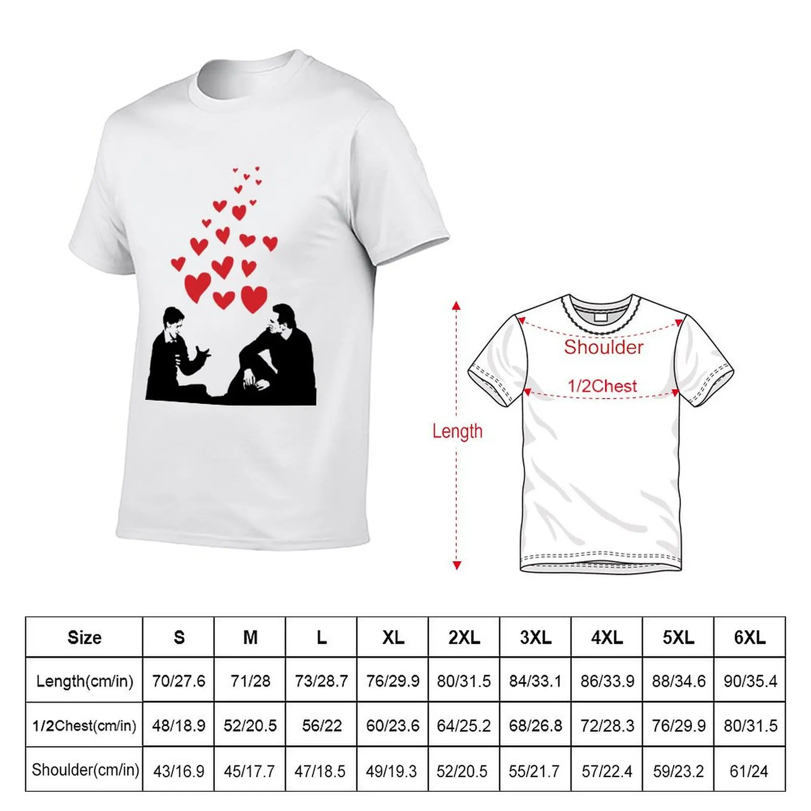 Cherik in the Field with Hearts T-Shirt Festive Simple T-Shirt
