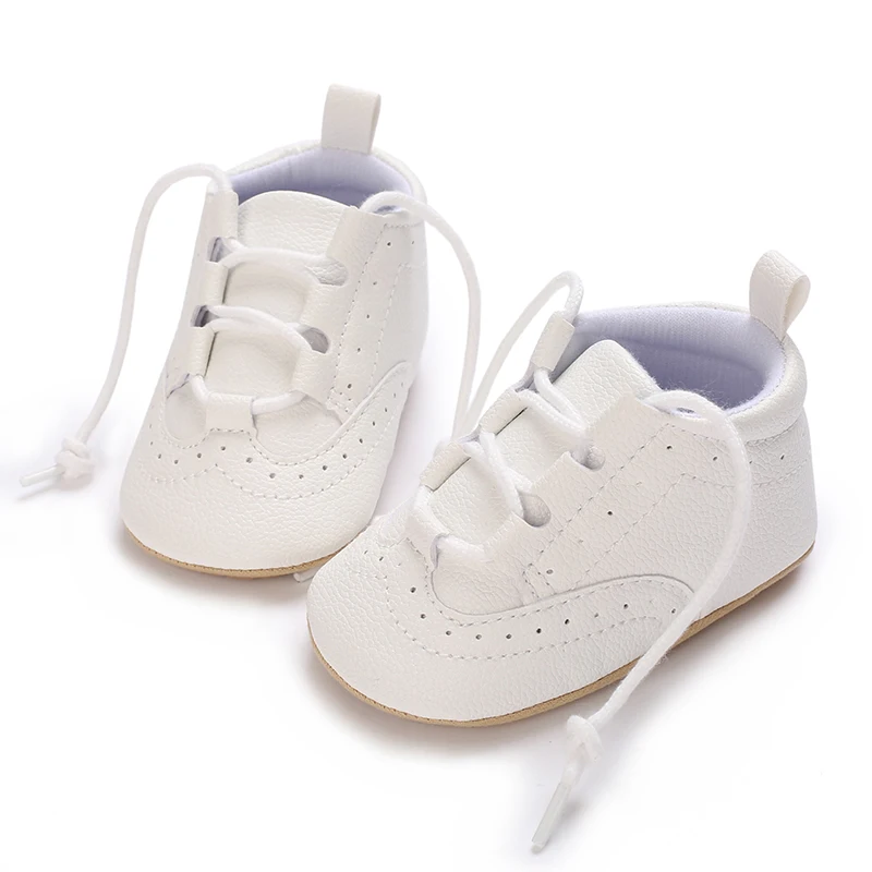 Newborn Baby Boys\' Shoes Moccasin Fashion Casual Sports Shoes White Baptist Soft Sole Anti Slip First Step