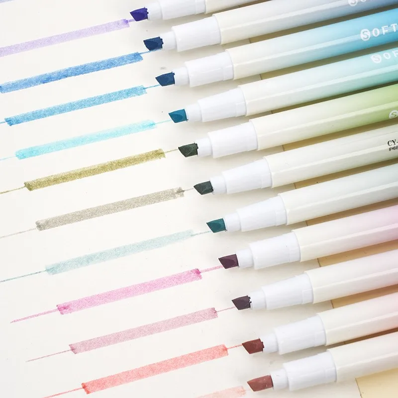 Gradient color highlighter, high-value color, key marking, student marking, eye protection, large capacity highlighter image 4