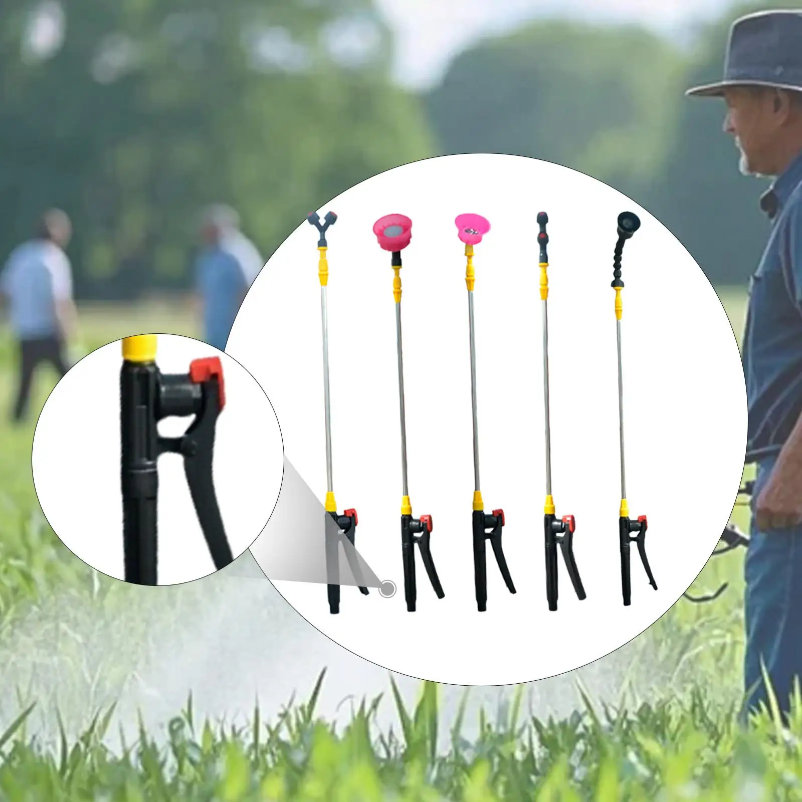 Retractable Sprayer Rod 46.5cm-83cm Extension Rod for Outdoor Shrubs Garden