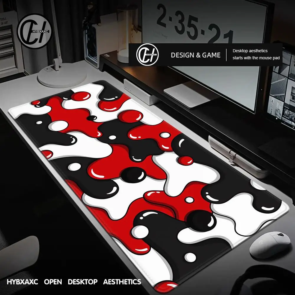 

Gaming Mouse Pad Large Size Table Pad Black White Strata Liquid Mousepad XXL Computer Play Mat Rubber Mausepad Keyboard Deskmat
