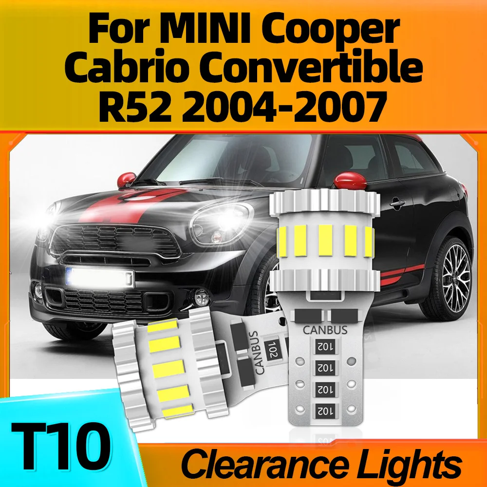 

2PCS T10 W5W High Bright Led Clearance Light Lamps 12V CSP Chips For MINI Cooper Cabrio Convertible R52 2004 2005 2006 2007