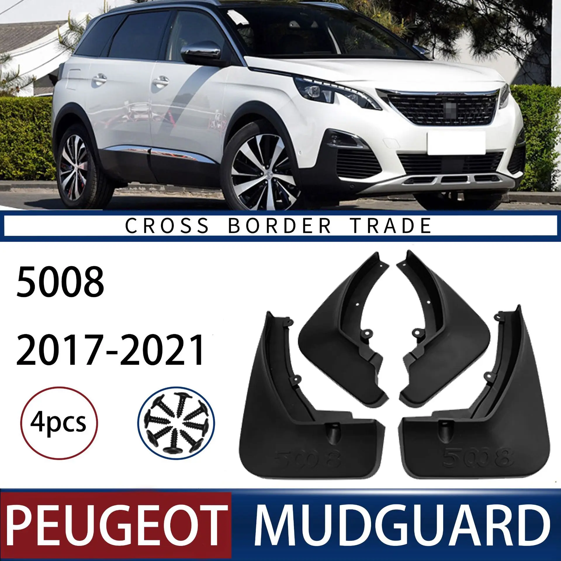 

FOR Peugeot 5008 2017-2023 Car Molded Mud Flaps Splash Guards Mudguards Front Rear Styling Front Rear Car Accessories