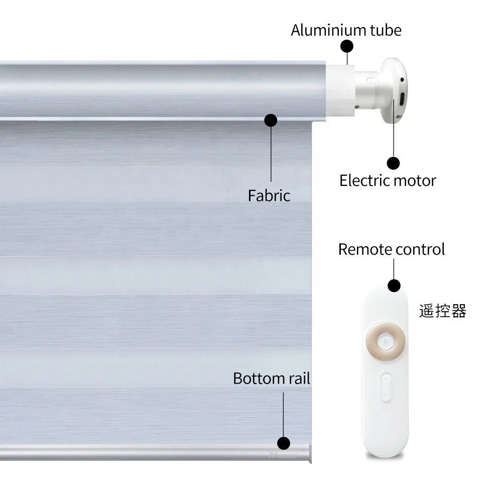 

Lithium Battery Alexa Tuya Chain Smart Home Roller 1.1nm Rooling Blinds Tubular Motor With Remote Wifi