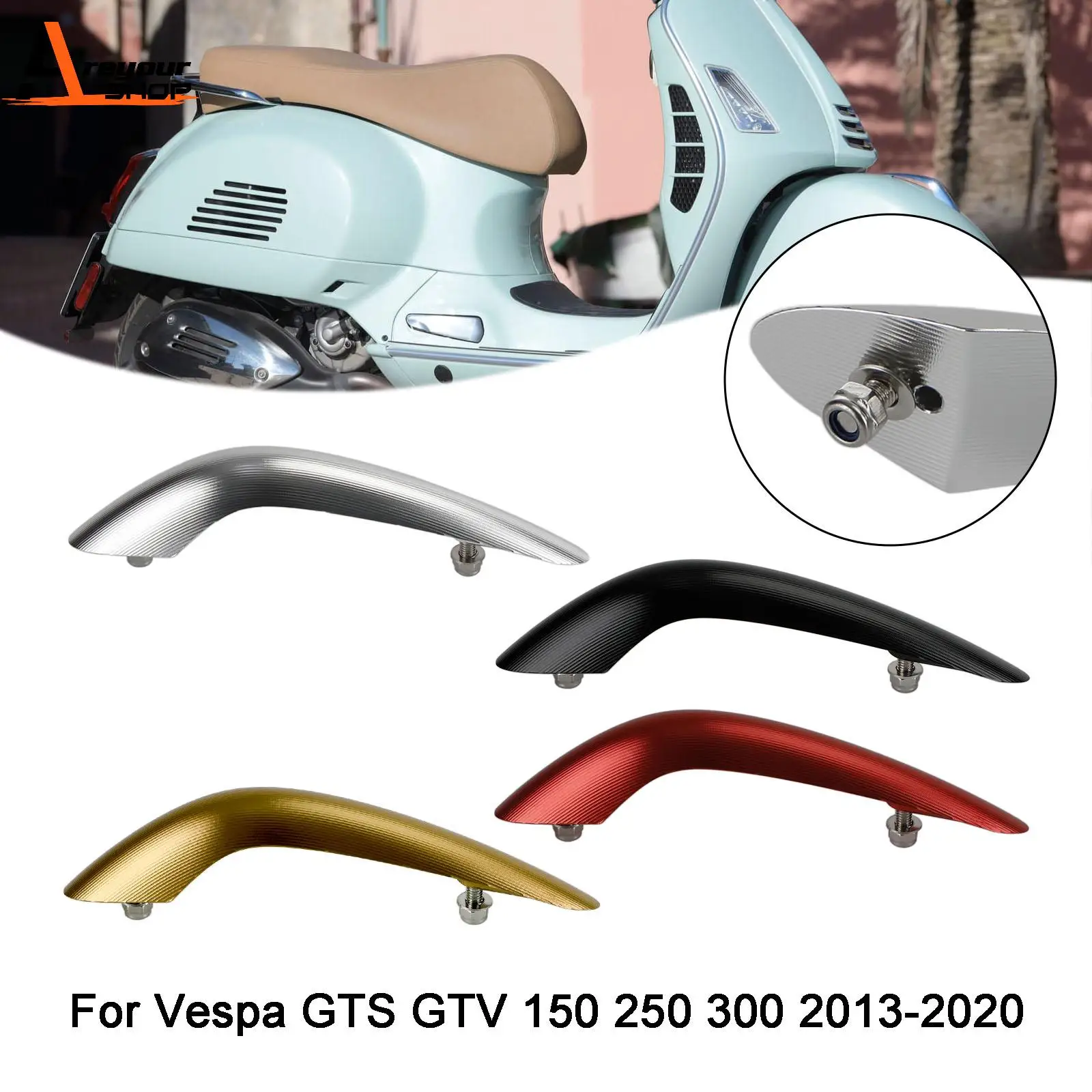 

Areyourshop Front Mudguard Fender Nose Beak Protector For Vespa GTS 150 250 300 13-20 Motorcycle Accessories