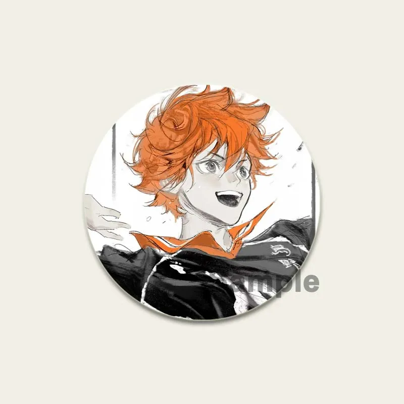 Haikyuu!! Bros Anime Shoyo Hinata/Tobio Kageyama/Daichi Sawamura/sugawara kooshi lencana kartun bulat HD hadiah pin cetak