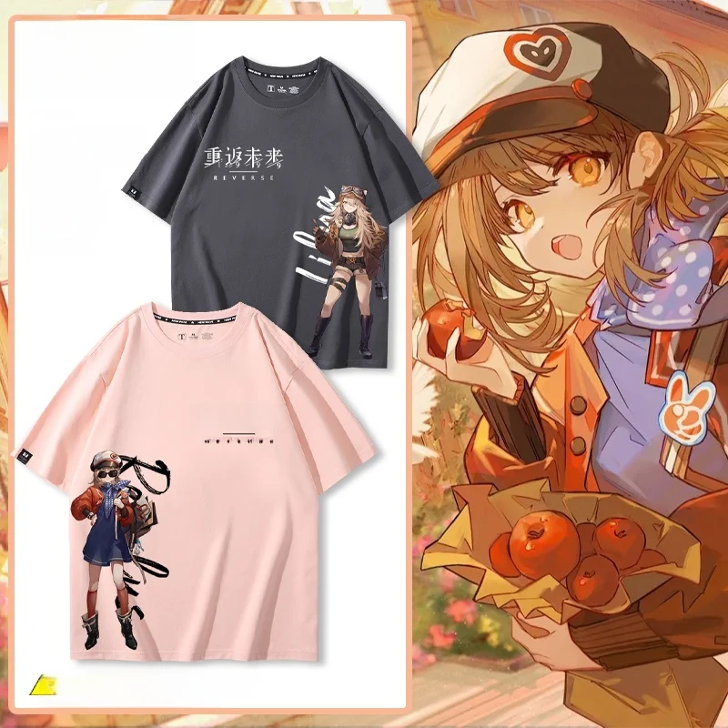 

Футболка Future Return 999 Game из хлопка с круглым вырезом, молодежная, модная, свободного кроя, с термотрансферным принтом, мультяшный аниме-дизайн