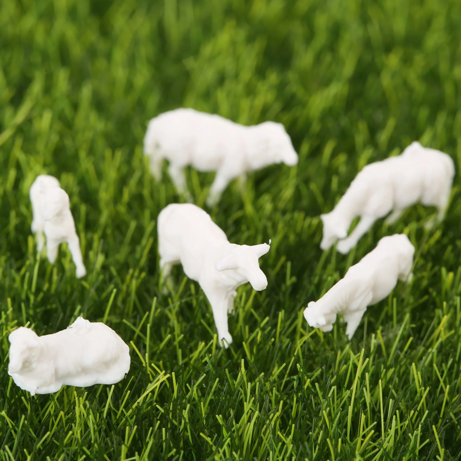 30Pcs 1:87 10mm UnPainted White Farm Animals Sheep HO Scale Model For Train Model Doll House Room Box House Model