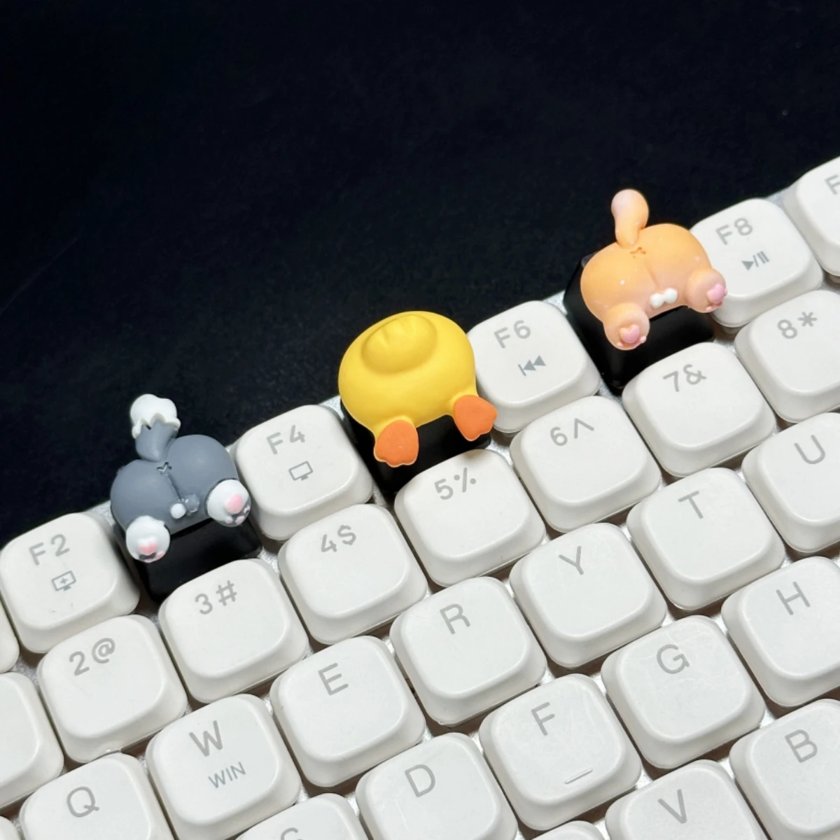 3D Resin Keycap Handmade Cute Cat/Dog/Duck Butt Custom Keycaps for Mechanical Keyboard Cartoon Artisan Key Caps Gift Accessory
