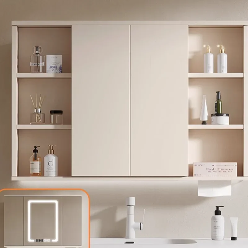 Italian Style Intelligent Bathroom Cabinets Touch Simplicity Bathroom Cabinet Wall-mounted Home Furniture Armadi Specchi HBMC