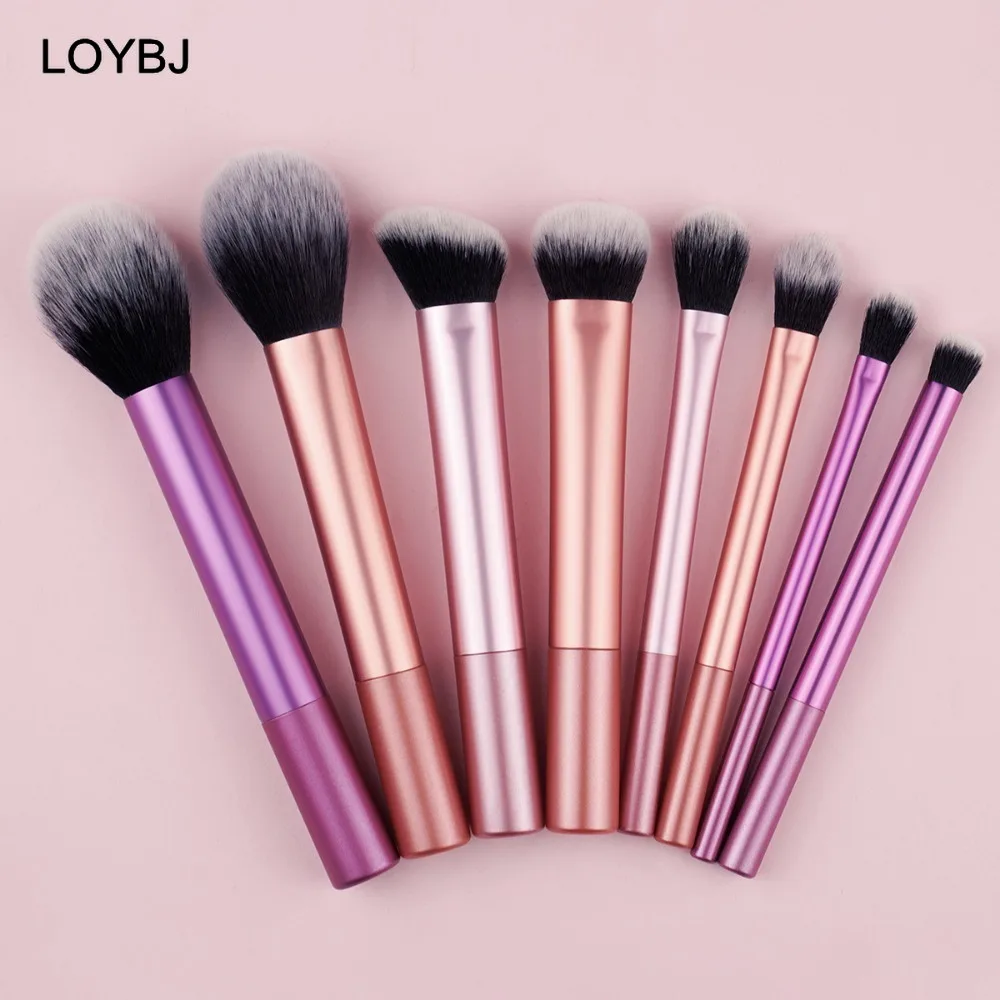 LOYBJ 8pcs Makeup Brushes Set Soft Powder Foundation Blush Contour Concealer Eyeshadow Women Beauty Professional Make Up Brush