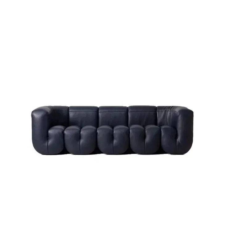

Nordic creative medieval sofa module ins Internet celebrity leather sofa minimalist wave module small apartment sofa