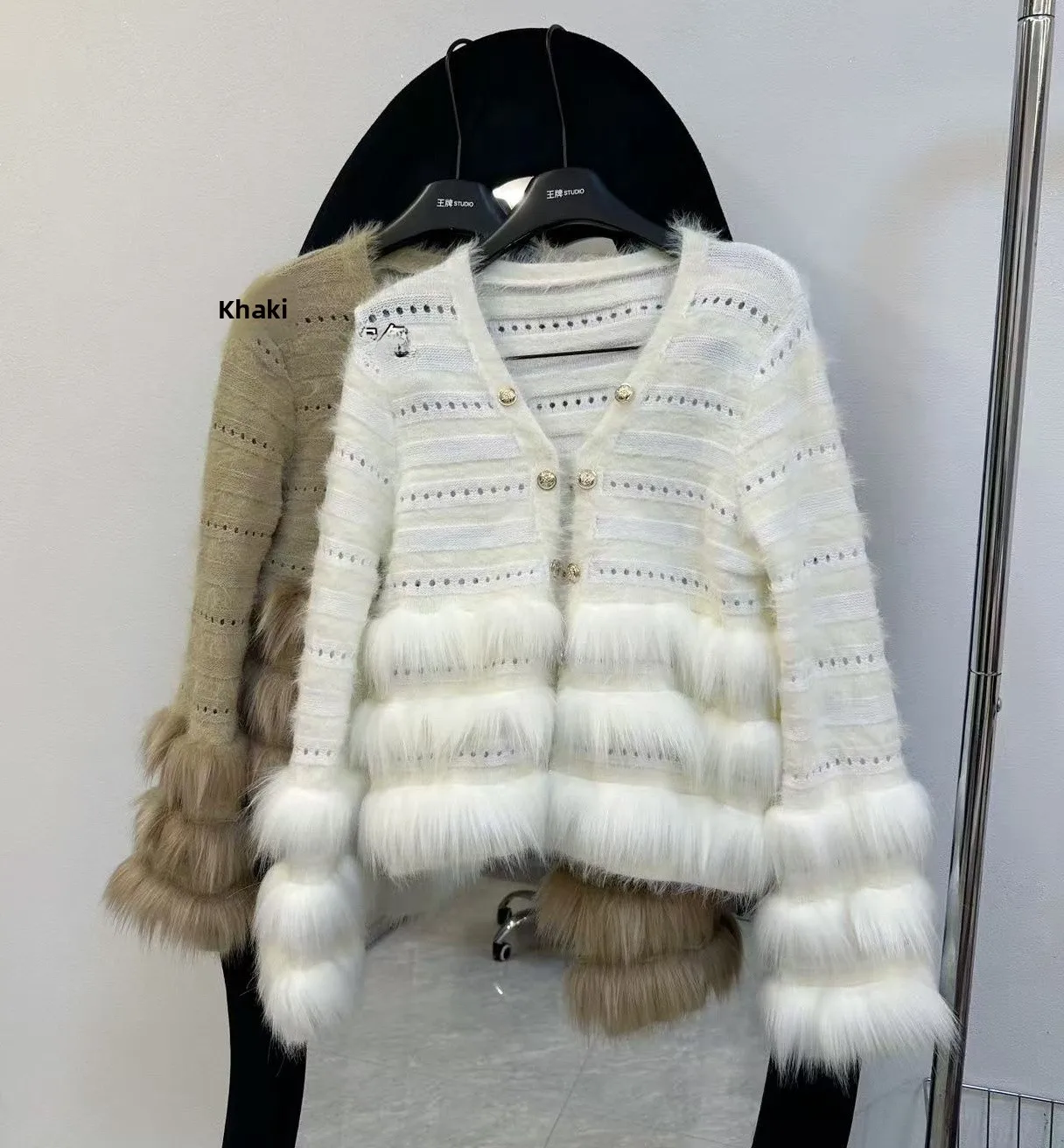 

2025 Autumn New Sle Light Weight Fur Knitted V-Ne Small Bus Open Cardigan Women's Long Sve Regular Length Sweater